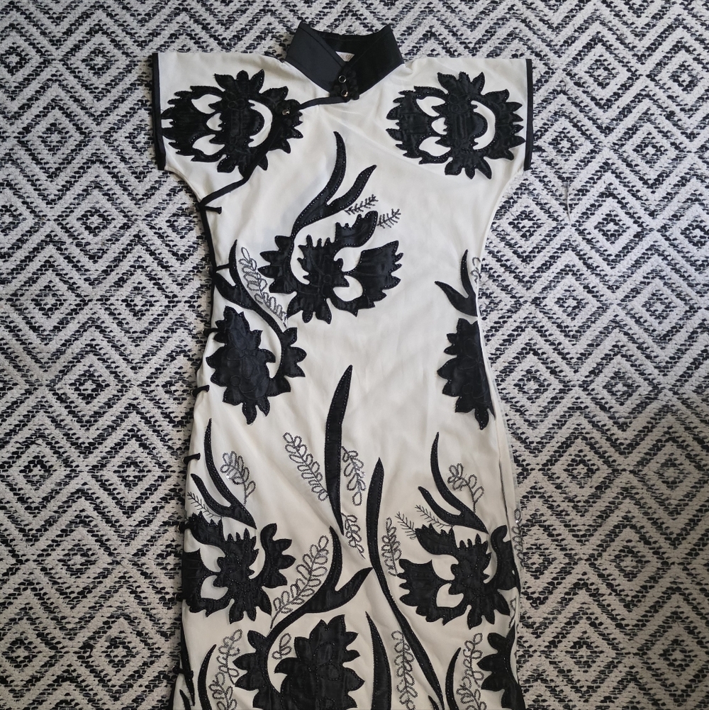 Elegant Black and White Qipao
